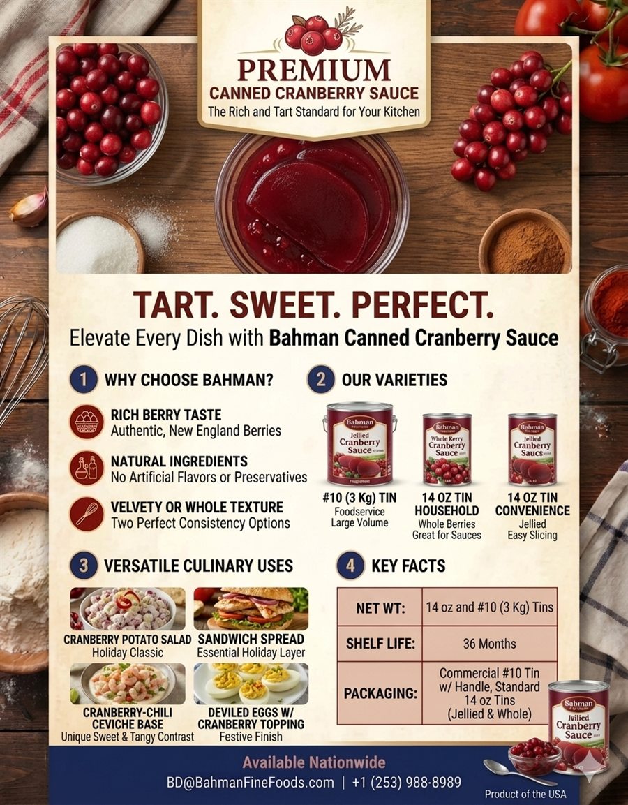 Premium whole-berry and jellied cranberry sauce