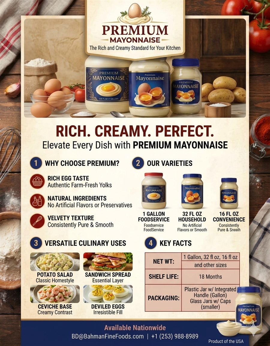 Bahman Fine Foods premium product lineup