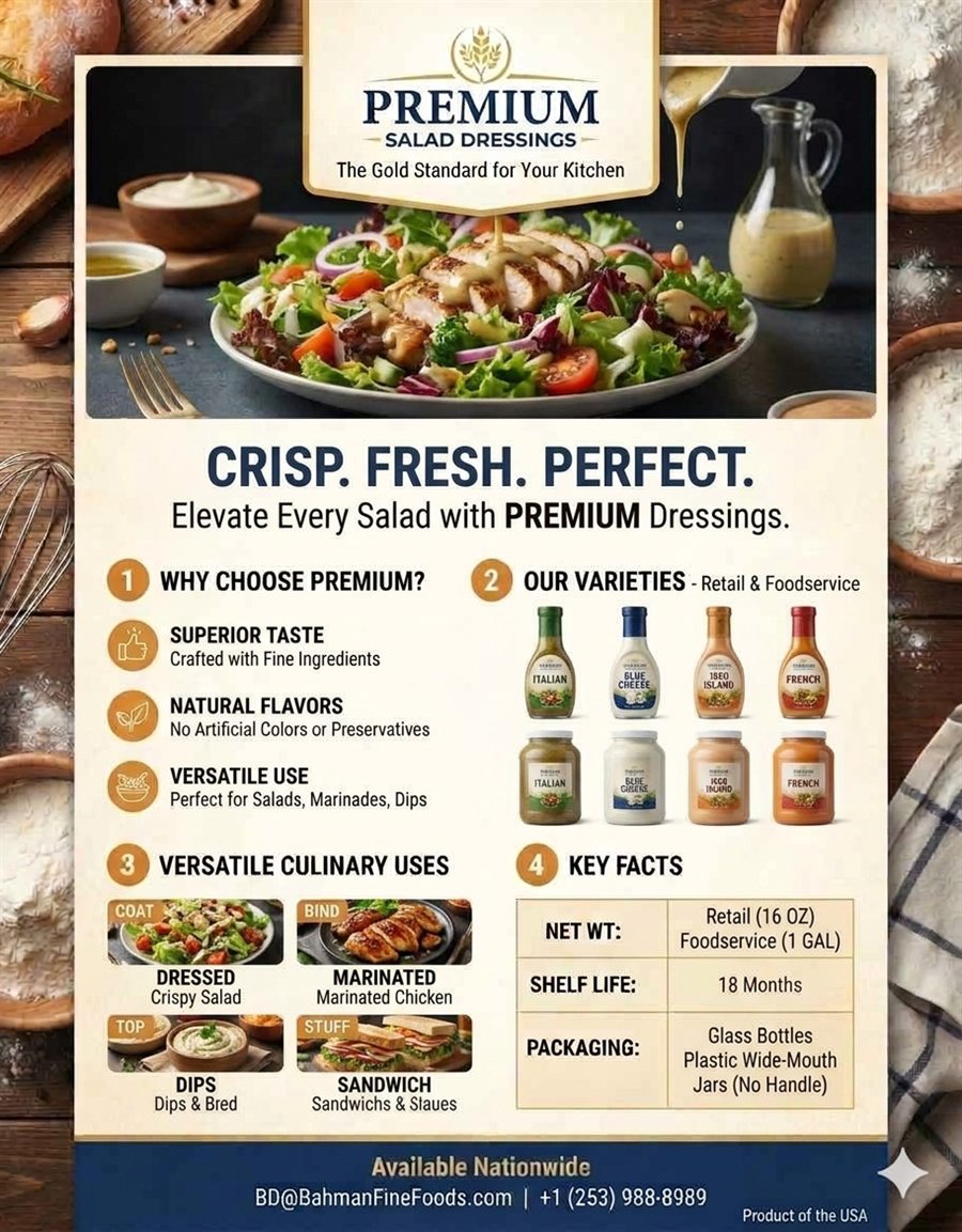 Culinary training with salad dressing varieties